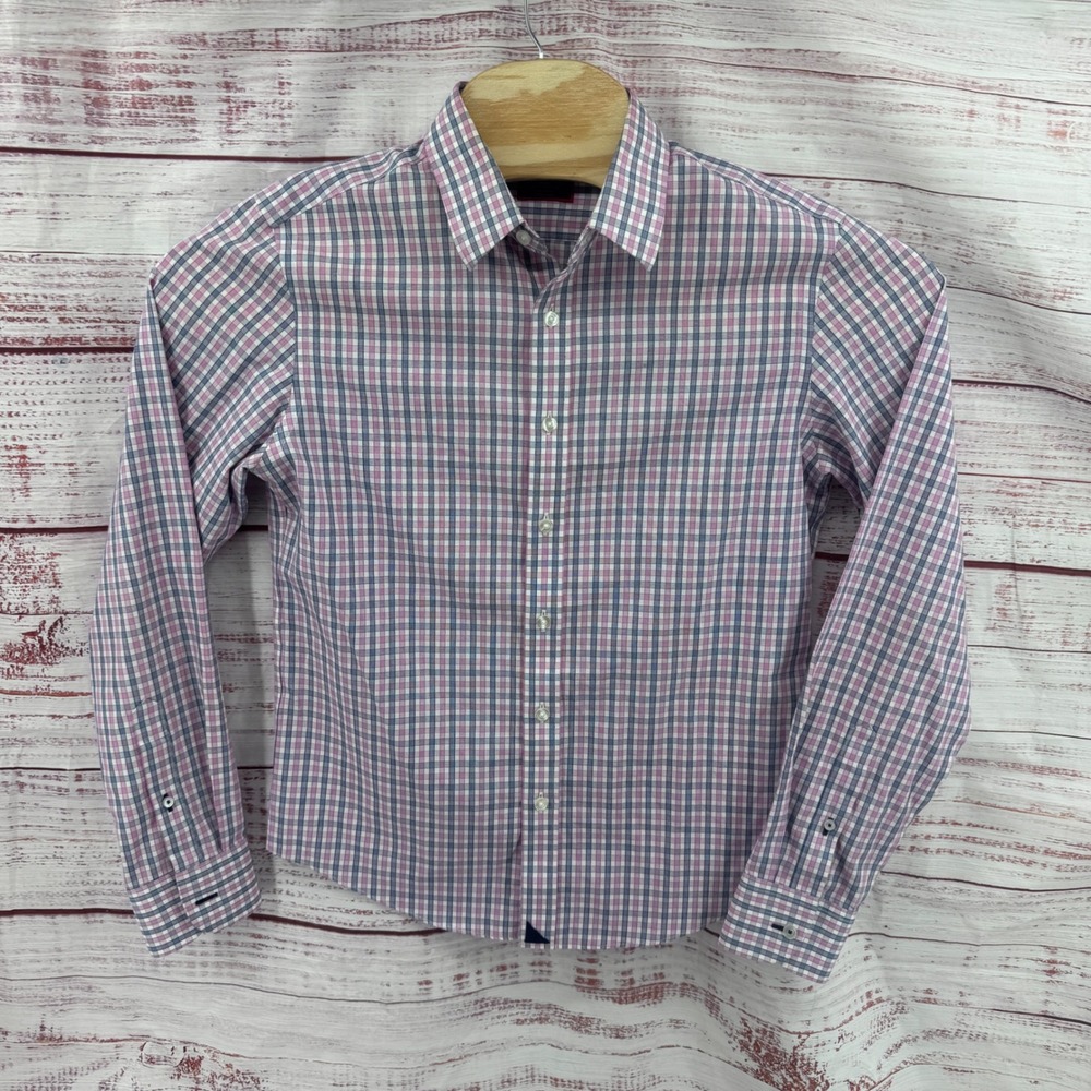 UNTUCKit Shirt Mens Small Slim Fit Wrinkle Free Cotton  Check Button Down